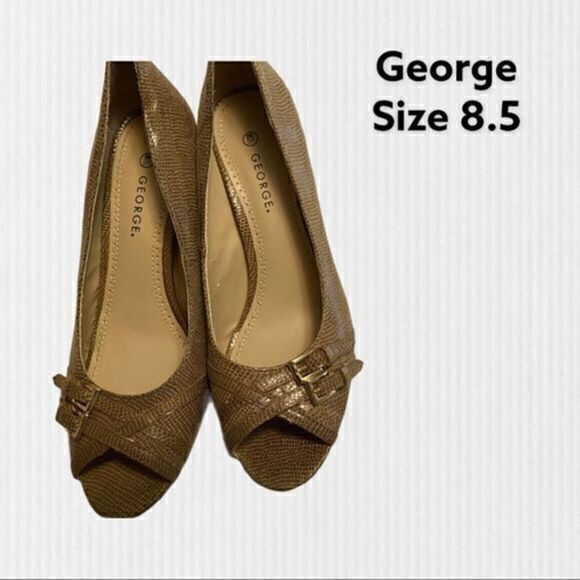 George Faux Snakeskin  Heels - Picture 1 of 6